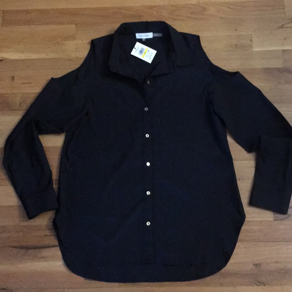 Ladies New Calvin Klein blouse black size M